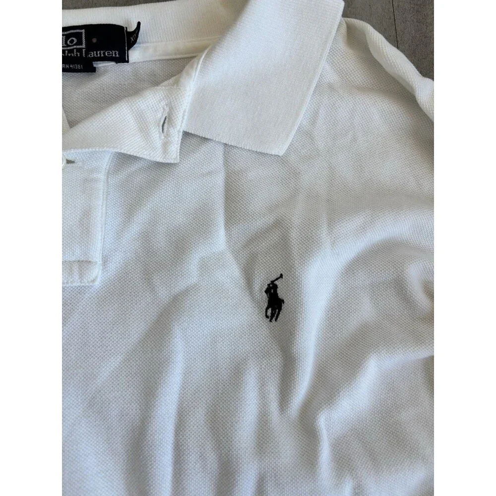 Polo Ralph Lauren Rugby Shirt Long Sleeve Men’s XXL White Blue Preppy